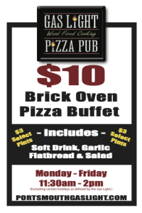 Pizza Buffet is back Monday - Friday from 11:30 am - 2 pm.